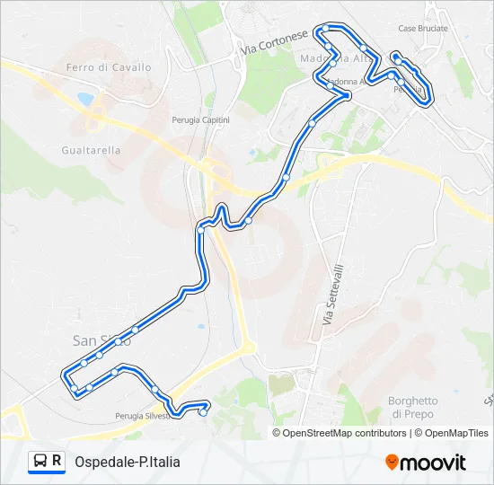 R Bus Line Map