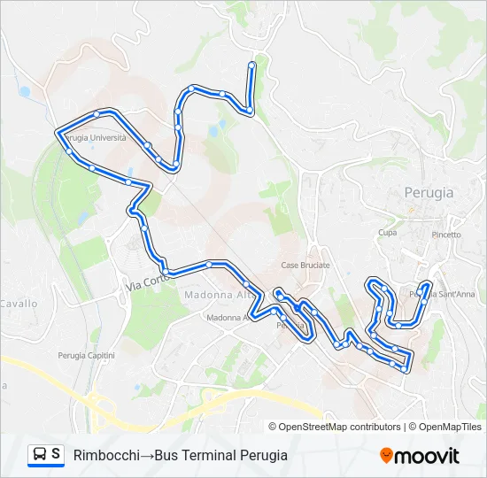 S Bus Line Map