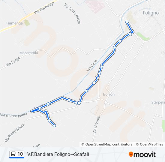 Percorso linea bus 10