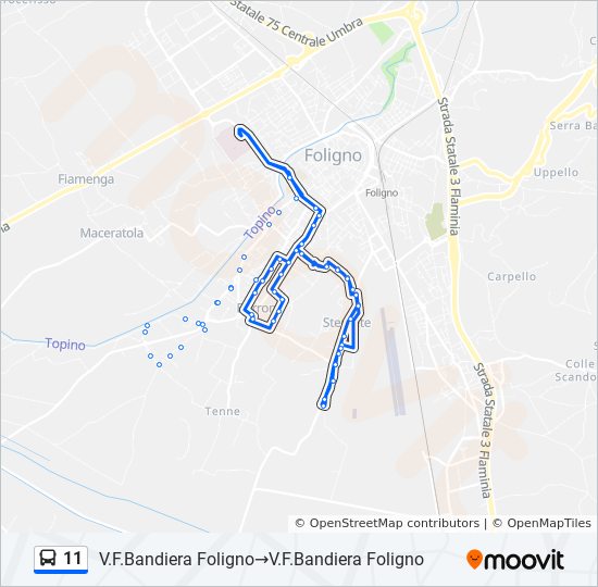 Percorso linea bus 11