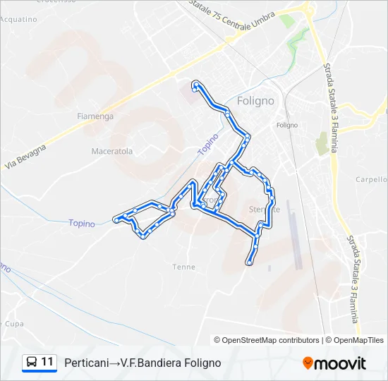 Percorso linea bus 11
