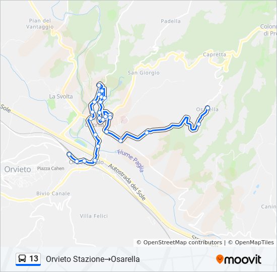 13 bus Line Map