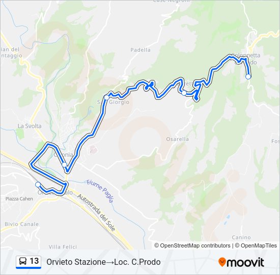13 Bus Line Map