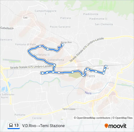 13 Bus Line Map