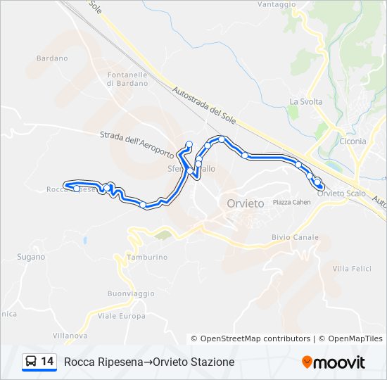 14 bus Line Map