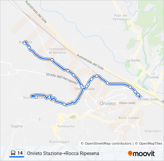 14 bus Line Map