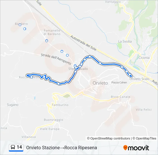 14 Bus Line Map