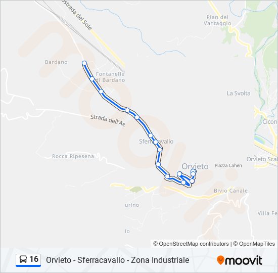 16 bus Line Map