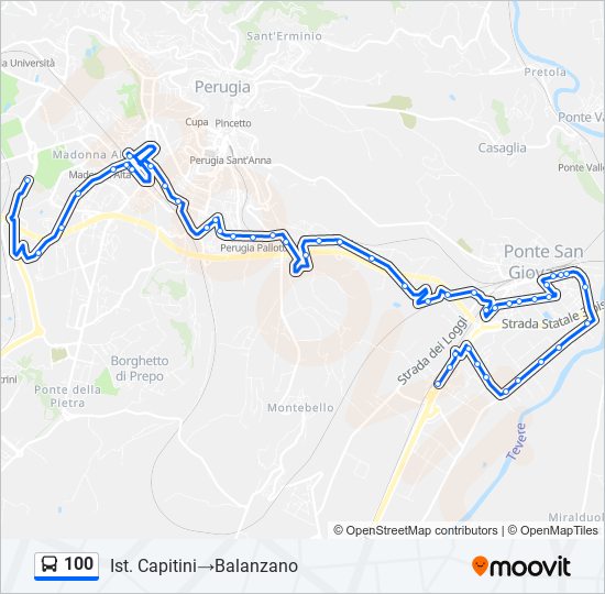 100 bus Line Map