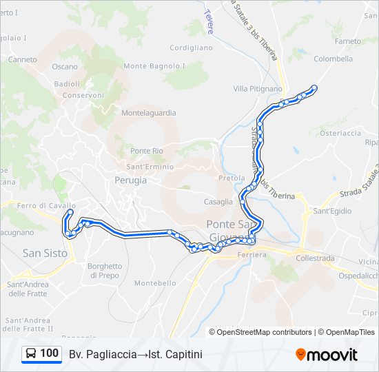 100 bus Line Map
