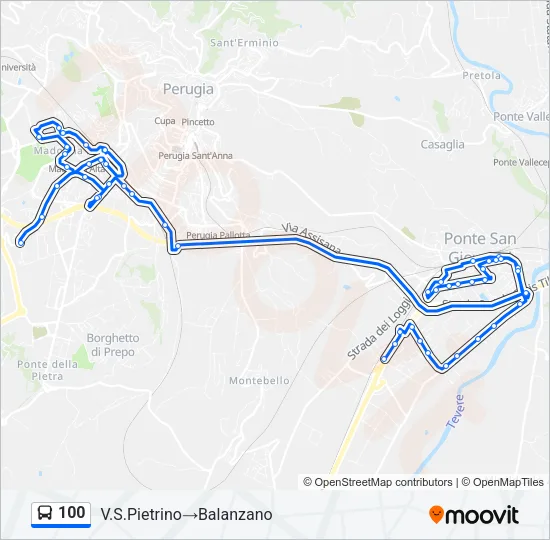 100 Bus Line Map