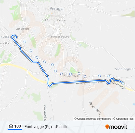 100 bus Line Map