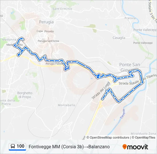 100 Bus Line Map