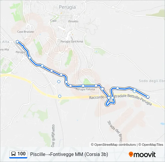 100 Bus Line Map