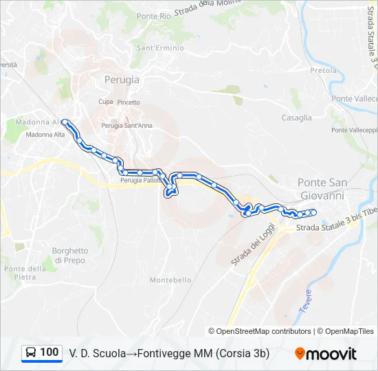100 Bus Line Map