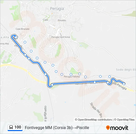 100 Bus Line Map
