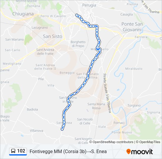 102 Bus Line Map