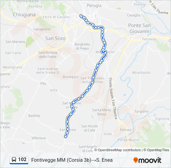 102 Bus Line Map