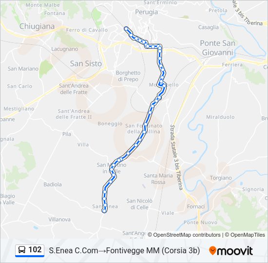 102 Bus Line Map