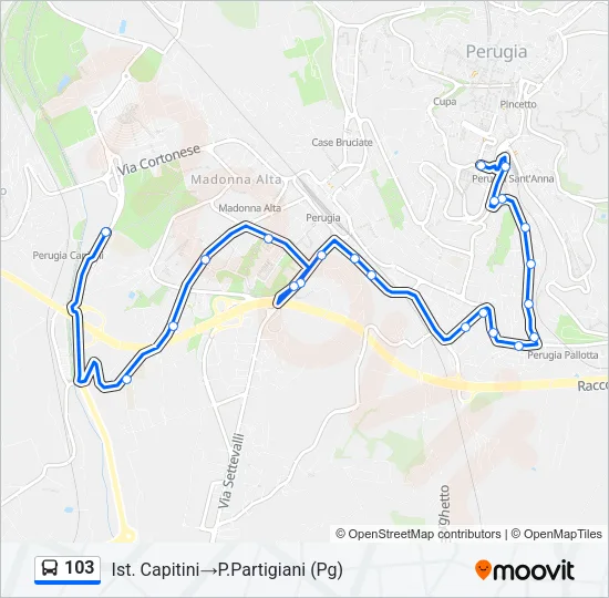 103 Bus Line Map