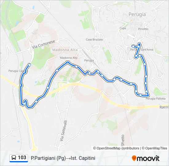 103 Bus Line Map