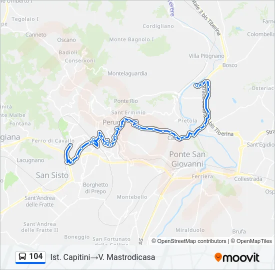 104 Bus Line Map