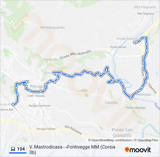 104 Bus Line Map