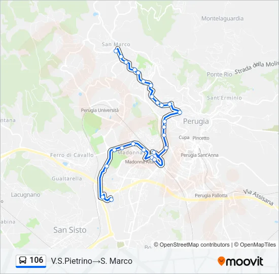 106 Bus Line Map