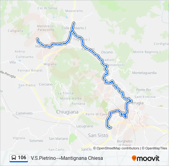 106 Bus Line Map