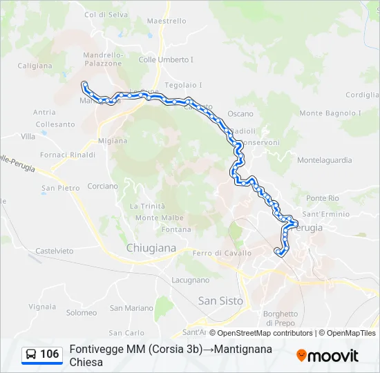 106 Bus Line Map
