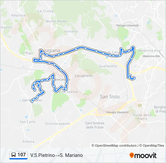 107 Bus Line Map