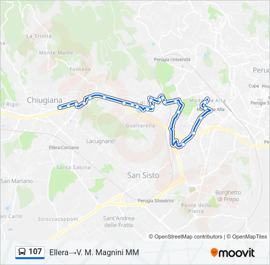 107 Bus Line Map