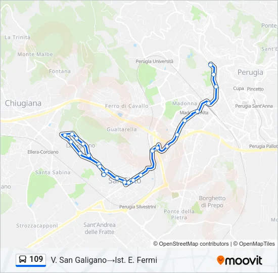 109 Bus Line Map
