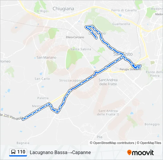 110 Bus Line Map