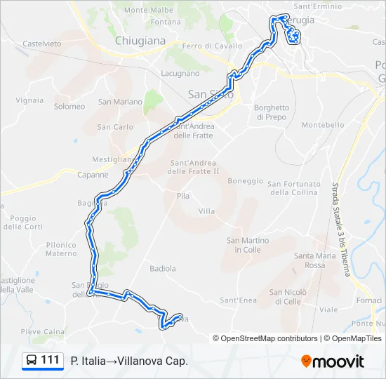 111 Bus Line Map