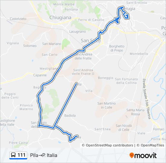 111 bus Line Map