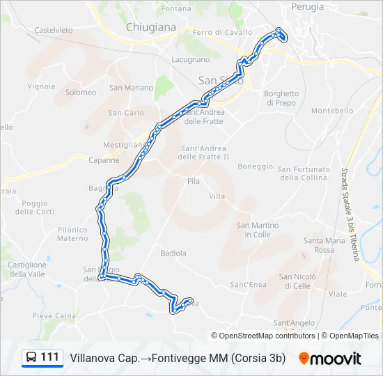 111 Bus Line Map