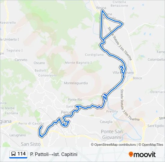 114 Bus Line Map