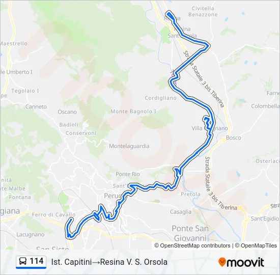 114 Bus Line Map