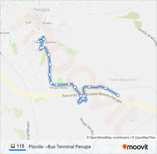 115 Bus Line Map