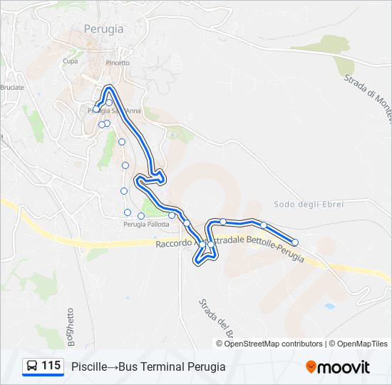 115 bus Line Map