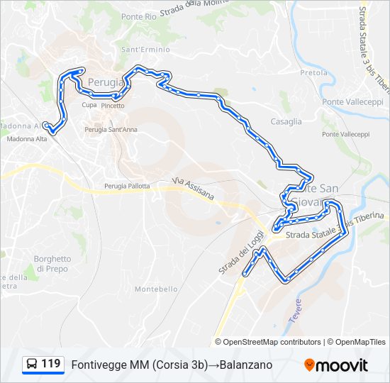 119 Bus Line Map