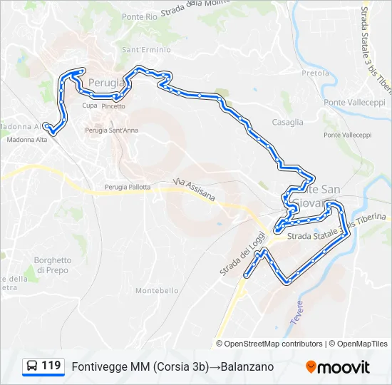119 Bus Line Map