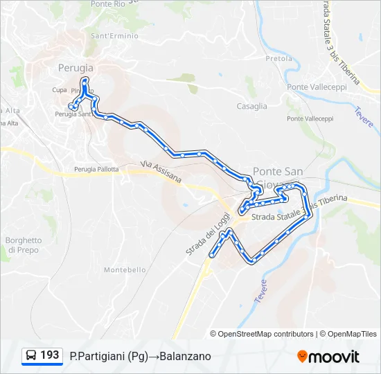 193 Bus Line Map