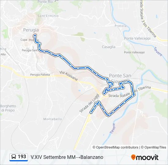 193 Bus Line Map