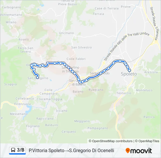 3/B Bus Line Map