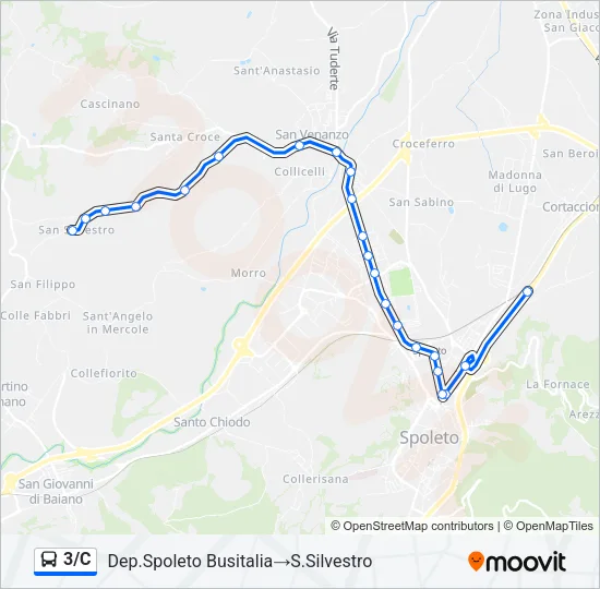 3/C Bus Line Map
