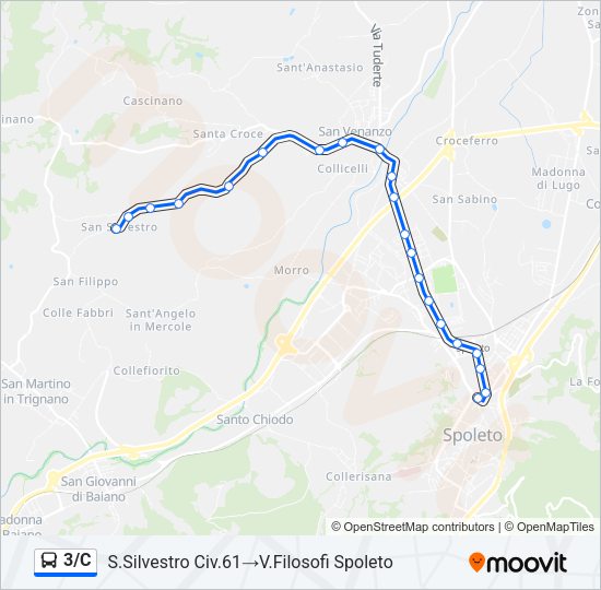3/C Bus Line Map