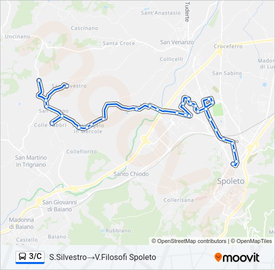 3/C Bus Line Map