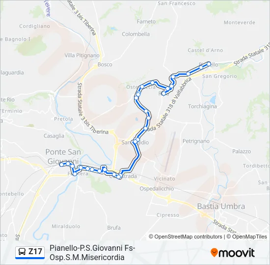 Z17 Bus Line Map